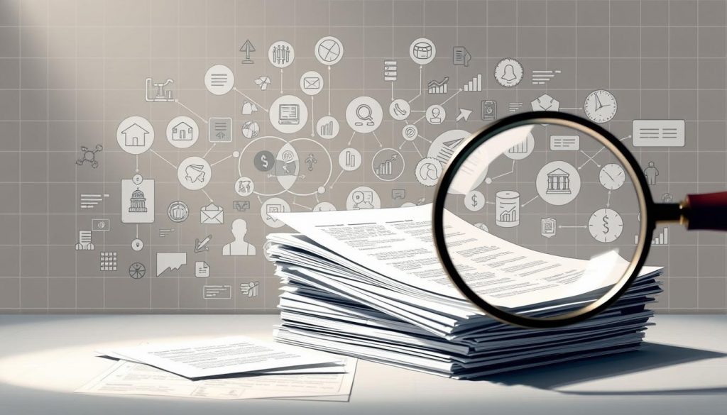 A complex web of financial regulations and tax considerations surrounding a trust, depicted in a meticulously rendered illustration. In the foreground, a magnifying glass hovers over a stack of documents, highlighting the intricate details. The middle ground features a series of icons and infographic elements representing various tax implications, investment strategies, and legal frameworks. The background maintains a muted, technical aesthetic, with subtle gridlines and geometric patterns suggesting the interconnected nature of trust management. Lighting is soft and diffused, creating a contemplative, analytical mood. The overall composition emphasizes the nuanced, multifaceted nature of trust-related tax implications for British families. A complex web of financial regulations and tax considerations surrounding a trust, depicted in a meticulously rendered illustration. In the foreground, a magnifying glass hovers over a stack of documents, highlighting the intricate details. The middle ground features a series of icons and infographic elements representing various tax implications, investment strategies, and legal frameworks. The background maintains a muted, technical aesthetic, with subtle gridlines and geometric patterns suggesting the interconnected nature of trust management. Lighting is soft and diffused, creating a contemplative, analytical mood. The overall composition emphasizes the nuanced, multifaceted nature of trust-related tax implications for British families.