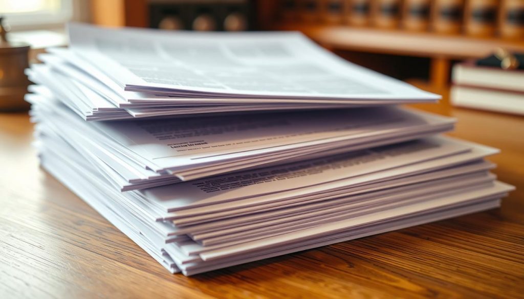 A detailed, high-resolution image of a stack of official-looking documents representing the legal requirements and regulations governing trust setup in the United Kingdom. The documents are arranged neatly on a wooden desk, with a warm, soft lighting illuminating the scene. The depth of field is shallow, drawing the viewer's attention to the foreground paperwork. The overall mood is professional, authoritative, and conveys a sense of the complexities involved in establishing a trust in the UK. A detailed, high-resolution image of a stack of official-looking documents representing the legal requirements and regulations governing trust setup in the United Kingdom. The documents are arranged neatly on a wooden desk, with a warm, soft lighting illuminating the scene. The depth of field is shallow, drawing the viewer's attention to the foreground paperwork. The overall mood is professional, authoritative, and conveys a sense of the complexities involved in establishing a trust in the UK.