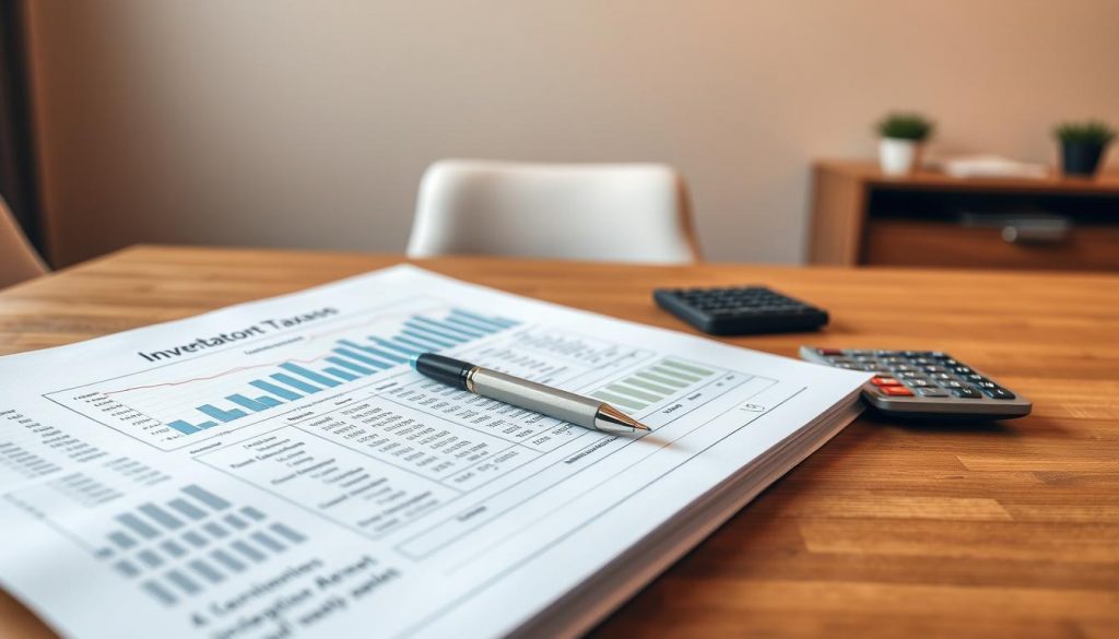 A detailed inheritance tax valuation analysis, displayed on a wooden desk against a warm, modern office backdrop. In the foreground, a financial document with graphs and calculations highlights the complexities of estate valuation. In the middle ground, a calculator and pen symbolize the careful process of determining taxable assets. The background features a sleek, minimalist design with muted tones, conveying a sense of professionalism and expertise. Soft, directional lighting casts subtle shadows, adding depth and dimension to the scene. The overall atmosphere evokes a thoughtful, analytical approach to navigating the intricacies of inheritance tax planning. A detailed inheritance tax valuation analysis, displayed on a wooden desk against a warm, modern office backdrop. In the foreground, a financial document with graphs and calculations highlights the complexities of estate valuation. In the middle ground, a calculator and pen symbolize the careful process of determining taxable assets. The background features a sleek, minimalist design with muted tones, conveying a sense of professionalism and expertise. Soft, directional lighting casts subtle shadows, adding depth and dimension to the scene. The overall atmosphere evokes a thoughtful, analytical approach to navigating the intricacies of inheritance tax planning.