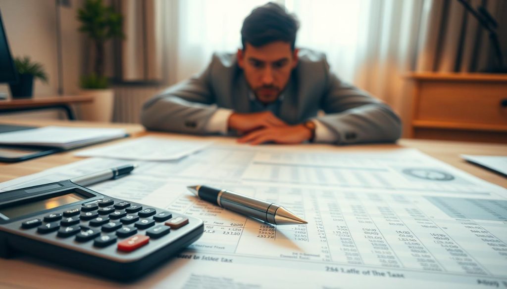 A meticulously calculated inheritance tax process unfolds in a neatly organized spreadsheet, illuminated by soft, warm lighting. In the foreground, a calculator and pen rest atop the detailed financial records, conveying the precision required. The middle ground features a thoughtful, furrowed-brow expression as the accountant navigates the complexities of estate valuation and tax exemptions. In the background, a sense of tranquility prevails, with muted tones and a minimalist office setting, allowing the focal point to remain the intricate financial calculations. The overall mood is one of careful consideration and diligence, befitting the gravity of the inheritance tax determination. A meticulously calculated inheritance tax process unfolds in a neatly organized spreadsheet, illuminated by soft, warm lighting. In the foreground, a calculator and pen rest atop the detailed financial records, conveying the precision required. The middle ground features a thoughtful, furrowed-brow expression as the accountant navigates the complexities of estate valuation and tax exemptions. In the background, a sense of tranquility prevails, with muted tones and a minimalist office setting, allowing the focal point to remain the intricate financial calculations. The overall mood is one of careful consideration and diligence, befitting the gravity of the inheritance tax determination.
