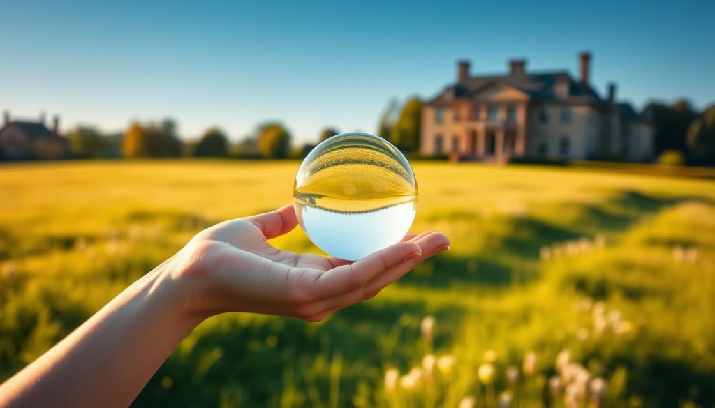 A minimalist, elegant depiction of the advantages of estate planning trusts. In the foreground, a hand gently holding a delicate glass sculpture, symbolizing the careful stewardship of assets. In the middle ground, a serene, sun-dappled meadow with lush greenery, signifying the tranquility and security provided by a well-crafted trust. In the background, a grand, stately manor house, hinting at the generational wealth and legacy that can be preserved through thoughtful estate planning. The scene is bathed in warm, golden light, conveying a sense of timelessness and prosperity. Captured with a shallow depth of field, the focus draws the viewer's eye to the central glass sculpture, the centerpiece of this serene, prosperous tableau. A minimalist, elegant depiction of the advantages of estate planning trusts. In the foreground, a hand gently holding a delicate glass sculpture, symbolizing the careful stewardship of assets. In the middle ground, a serene, sun-dappled meadow with lush greenery, signifying the tranquility and security provided by a well-crafted trust. In the background, a grand, stately manor house, hinting at the generational wealth and legacy that can be preserved through thoughtful estate planning. The scene is bathed in warm, golden light, conveying a sense of timelessness and prosperity. Captured with a shallow depth of field, the focus draws the viewer's eye to the central glass sculpture, the centerpiece of this serene, prosperous tableau.