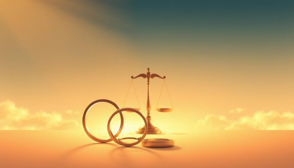 A modern, minimalist illustration depicting the joint inheritance tax allowance for married couples. In the foreground, two elegant, interlocked wedding rings cast a soft, golden glow, symbolizing the marital union. In the middle ground, a pair of scales balanced delicately, representing the equitable distribution of the inheritance. The background is a serene, gradient-filled sky, hinting at the tranquility and security of the financial planning process. The lighting is warm and diffused, creating a sense of harmony and stability. The overall composition is clean, focused, and visually striking, capturing the essence of the inheritance tax regulations for married couples. A modern, minimalist illustration depicting the joint inheritance tax allowance for married couples. In the foreground, two elegant, interlocked wedding rings cast a soft, golden glow, symbolizing the marital union. In the middle ground, a pair of scales balanced delicately, representing the equitable distribution of the inheritance. The background is a serene, gradient-filled sky, hinting at the tranquility and security of the financial planning process. The lighting is warm and diffused, creating a sense of harmony and stability. The overall composition is clean, focused, and visually striking, capturing the essence of the inheritance tax regulations for married couples.