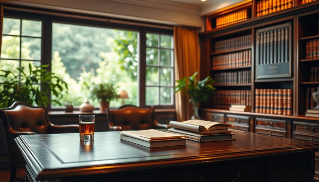 A peaceful study with a mahogany desk and shelves of leather-bound books. On the desk, a stack of documents and a glass of amber liquid, symbolizing the thoughtful consideration of financial matters. Warm, diffused lighting casts a cozy glow, while a large window overlooks a lush, verdant garden, suggesting the tranquility and long-term planning inherent in estate planning. The scene conveys a sense of wealth, wisdom, and the careful stewardship of family assets, perfectly reflecting the "Types of Exempt Gifts" section of the article. A peaceful study with a mahogany desk and shelves of leather-bound books. On the desk, a stack of documents and a glass of amber liquid, symbolizing the thoughtful consideration of financial matters. Warm, diffused lighting casts a cozy glow, while a large window overlooks a lush, verdant garden, suggesting the tranquility and long-term planning inherent in estate planning. The scene conveys a sense of wealth, wisdom, and the careful stewardship of family assets, perfectly reflecting the "Types of Exempt Gifts" section of the article.