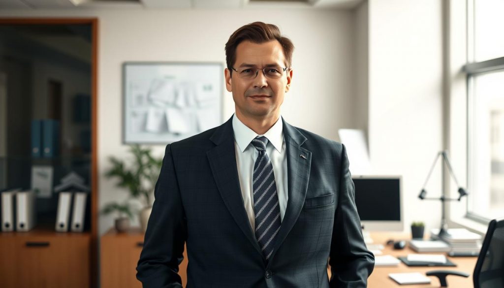 A person in a suit, representing a legal authority, standing confidently in a well-lit, modern office environment. The person's stance and facial expression convey a sense of responsibility and trustworthiness. In the background, various legal documents and a computer monitor are visible, suggesting the administrative aspects of power of attorney. The scene is captured from a slightly low angle, emphasizing the authority and gravitas of the figure. The lighting is soft and directional, creating a sense of professionalism and seriousness. A person in a suit, representing a legal authority, standing confidently in a well-lit, modern office environment. The person's stance and facial expression convey a sense of responsibility and trustworthiness. In the background, various legal documents and a computer monitor are visible, suggesting the administrative aspects of power of attorney. The scene is captured from a slightly low angle, emphasizing the authority and gravitas of the figure. The lighting is soft and directional, creating a sense of professionalism and seriousness.