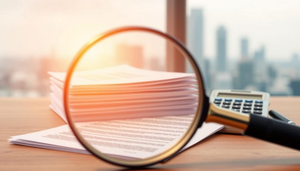 A realistic illustration of the key factors influencing the cost of a power of attorney document. In the foreground, a magnifying glass examines the details of a legal document, with a subtle gradient emphasizing the focus. In the middle ground, a stack of documents and a calculator symbolize the administrative and financial considerations. The background features a subtle, blurred cityscape, suggesting the broader legal and financial context. The lighting is warm and inviting, creating a professional and authoritative atmosphere. The composition is balanced and the elements work together to convey the complexity and importance of understanding the cost factors involved in obtaining a power of attorney.