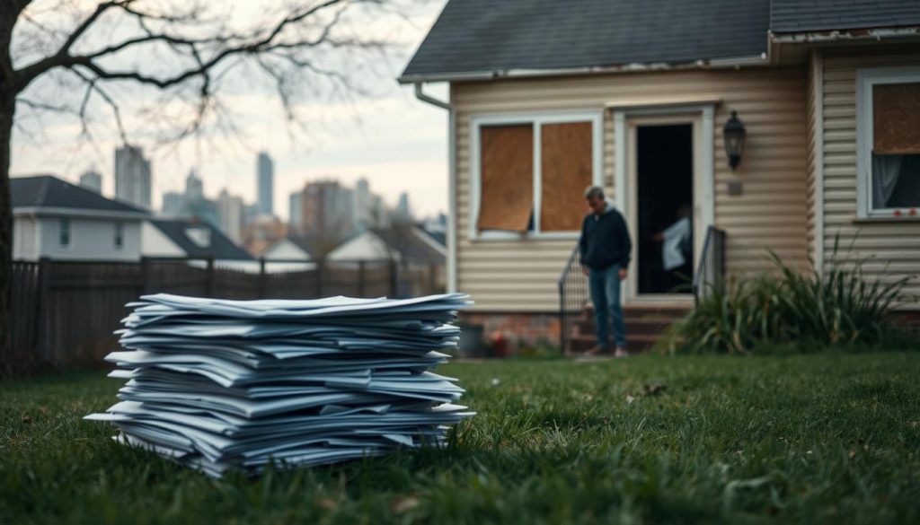 A rental property in disrepair, its windows boarded up, the lawn overgrown. In the foreground, a stack of unpaid bills and a frustrated tenant looking on. Soft, muted lighting casts a somber mood, the atmosphere heavy with the weight of unresolved housing issues. In the background, a blurred cityscape, a reminder of the broader housing crisis. Crisp, detailed textures and realistic shadows convey the gravity of the situation, while a slight tilt of the camera angle adds a sense of unease. The scene evokes the common mistakes and missteps that can arise when navigating the complexities of hold-over relief on rental properties. A rental property in disrepair, its windows boarded up, the lawn overgrown. In the foreground, a stack of unpaid bills and a frustrated tenant looking on. Soft, muted lighting casts a somber mood, the atmosphere heavy with the weight of unresolved housing issues. In the background, a blurred cityscape, a reminder of the broader housing crisis. Crisp, detailed textures and realistic shadows convey the gravity of the situation, while a slight tilt of the camera angle adds a sense of unease. The scene evokes the common mistakes and missteps that can arise when navigating the complexities of hold-over relief on rental properties.