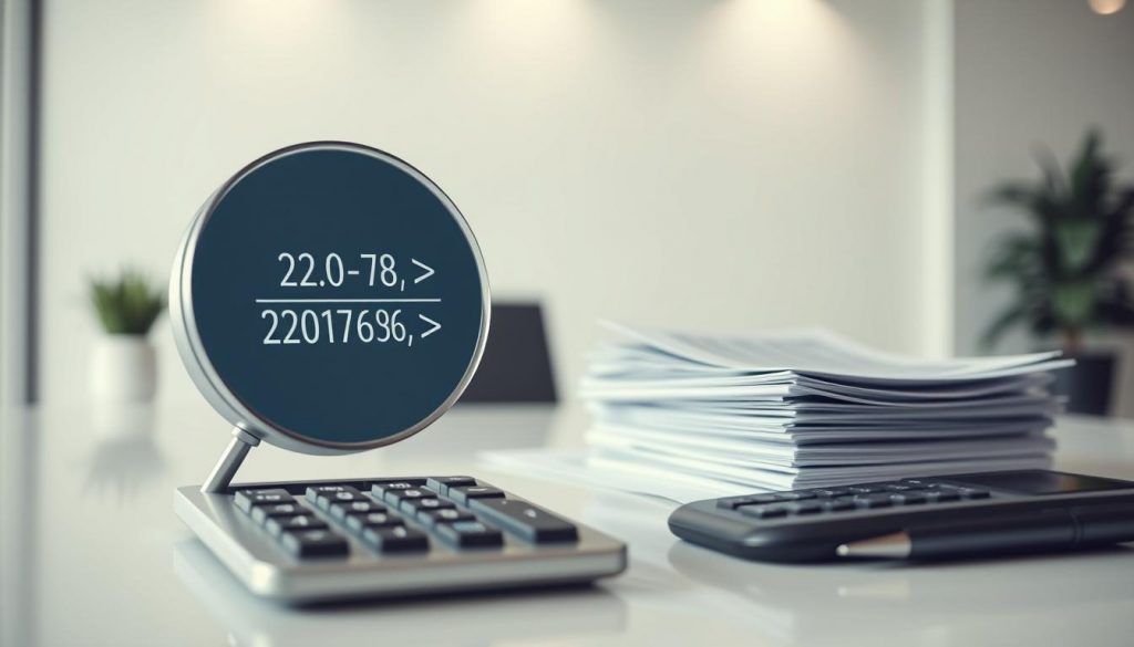 A sleek, minimalist composition depicting the key features of capital gains tax. In the foreground, a magnified view of a calculator display showcasing a complex equation, symbolizing the intricate calculations involved. In the middle ground, a stack of financial documents and charts, representing the financial documentation required. In the background, a modern office setting with clean lines and neutral tones, conveying a sense of professionalism and efficiency. The lighting is soft and diffused, creating a sense of clarity and focus. The overall mood is one of precision, organization, and a clear understanding of the subject matter.