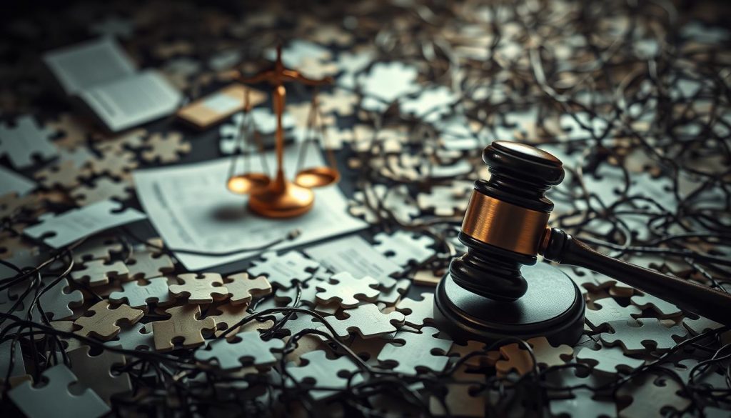An intricate web of interconnected factors, a complex tapestry of considerations that shape the cost of closing a trust in the UK. In the foreground, a maze of financial documents, contracts, and legal forms, each one a puzzle piece contributing to the overall cost. The middle ground features a gavel, symbolizing the judicial process, surrounded by scales of justice, hinting at the delicate balance of legal obligations. In the background, a labyrinth of regulations and guidelines, represented by a tangled network of lines and shapes, casting an aura of uncertainty. The scene is illuminated by a warm, muted light, conveying a sense of thoughtfulness and deliberation required in navigating the cost of trust closure. The overall composition evokes the intricacy, nuance, and multifaceted nature of the factors influencing the cost of closing a trust in the UK.