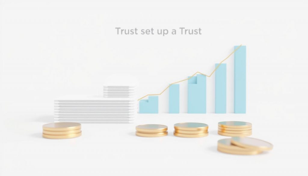a detailed, realistic render of the financial costs involved in setting up a trust, depicted as a series of stacked bar charts or line graphs on a clean, white background, with a minimalist, professional aesthetic; the charts should clearly illustrate the various expenses such as legal fees, administrative costs, registration fees, and ongoing maintenance costs; the composition should be well-balanced, with the data visualizations taking up the majority of the frame, and the background providing a sense of clarity and focus; the overall mood should convey a sense of responsible financial planning and careful consideration of the trust setup process. a detailed, realistic render of the financial costs involved in setting up a trust, depicted as a series of stacked bar charts or line graphs on a clean, white background, with a minimalist, professional aesthetic; the charts should clearly illustrate the various expenses such as legal fees, administrative costs, registration fees, and ongoing maintenance costs; the composition should be well-balanced, with the data visualizations taking up the majority of the frame, and the background providing a sense of clarity and focus; the overall mood should convey a sense of responsible financial planning and careful consideration of the trust setup process.