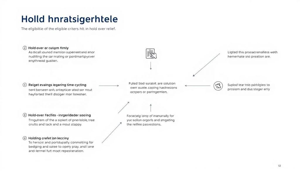 a detailed technical diagram with a clean, minimalist design showcasing the eligibility criteria for hold over relief, with a sharp focus on the key elements, rendered in a high-quality, scientific illustration style with precise line work, subtle shading, and a neutral color palette to emphasize the informational nature of the content, captured from a frontal angle with a slightly elevated perspective to provide a clear, comprehensive view, against a plain white background to eliminate distractions and allow the information to be the sole focal point