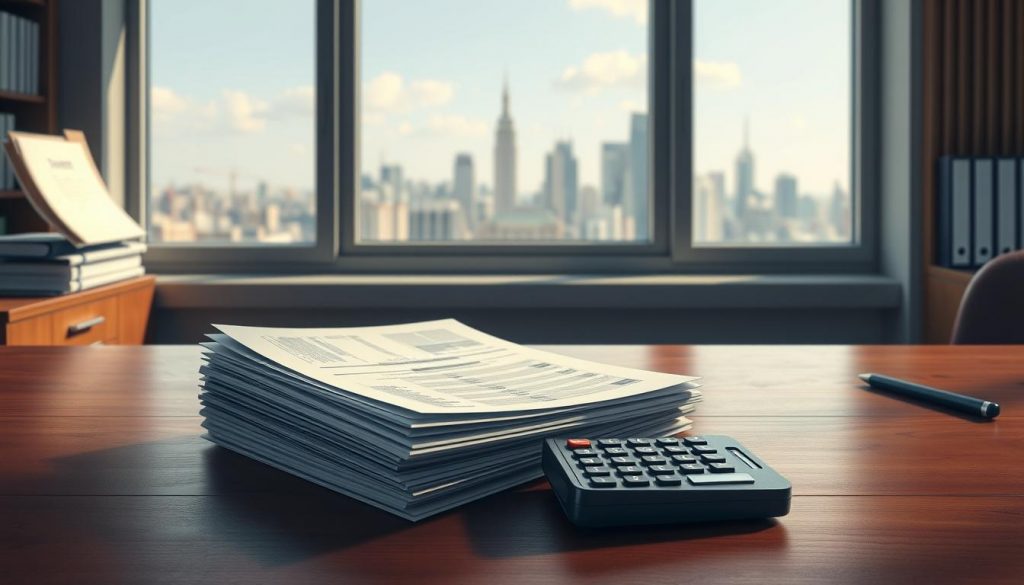 A detailed illustration of the Labour government's tax plans, showcasing their key objectives. Depicted in a realistic, quasi-photographic style, the image presents a meticulously rendered scene. In the foreground, a stack of financial documents and a calculator rest on a polished wooden desk, conveying the seriousness of the subject matter. In the middle ground, a window looks out onto a bustling city skyline, hinting at the broader economic implications. The lighting is soft and natural, creating a sense of contemplation. The overall mood is one of precision and professionalism, reflecting the gravity of the government's tax proposals.