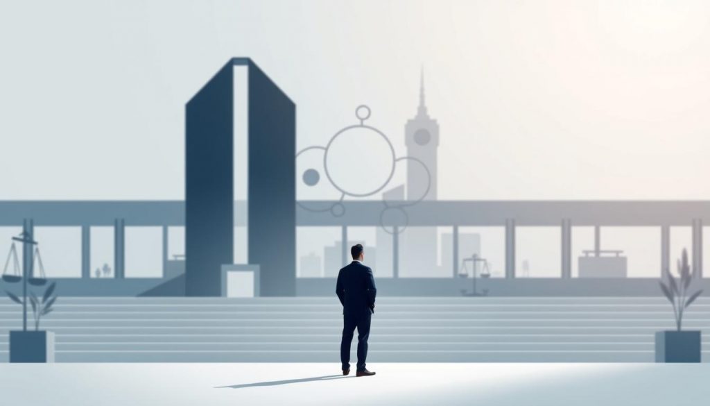 A minimalist, architectural illustration showcasing inheritance tax planning strategies. In the foreground, a silhouetted figure stands before a sleek, modern building, symbolic of estate planning. The middle ground features abstract shapes and lines, representing the various legal and financial instruments used to mitigate inheritance tax. The background is a softly blurred, muted color palette, creating a sense of sophistication and professionalism. The lighting is cool and directional, casting subtle shadows that add depth and dimension to the scene. The overall aesthetic is clean, elegant, and conveys a sense of control and strategy in navigating the complexities of inheritance tax.