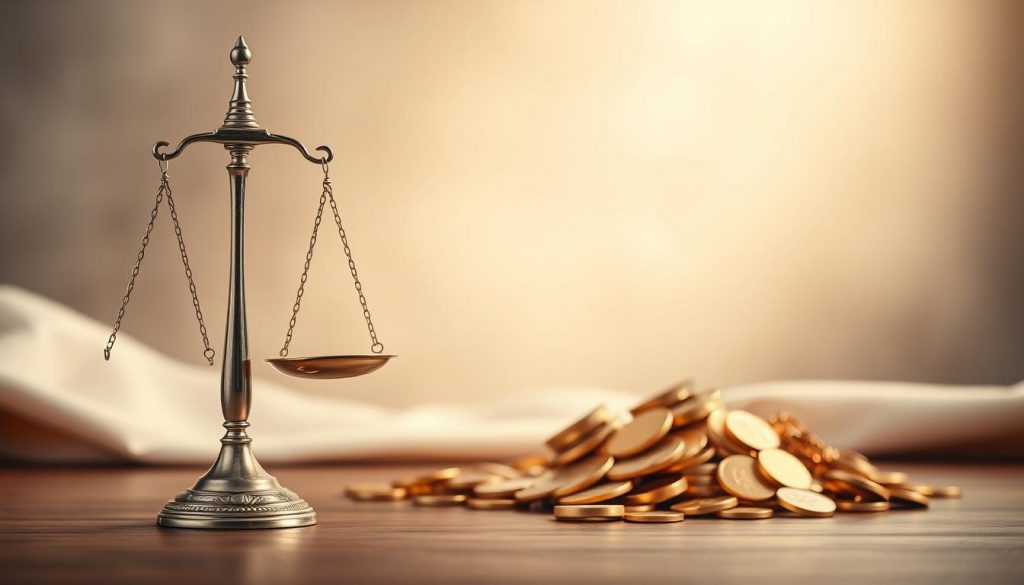 A serene and elegant composition showcasing the concept of inheritance tax thresholds and gifts. In the foreground, a meticulously detailed scale, its arms elegantly balanced, symbolizing the careful consideration of assets and exemptions. In the middle ground, a softly glowing pile of gold coins and jewelry, representing the valuable assets that can be gifted during one's lifetime. The background features a muted, warm-toned setting, evoking a sense of timelessness and the passage of generations. Soft, diffused lighting illuminates the scene, creating a contemplative and thoughtful atmosphere. The overall composition conveys the importance of understanding the nuances of inheritance tax planning and the strategic use of gifts to maximize the transfer of wealth.