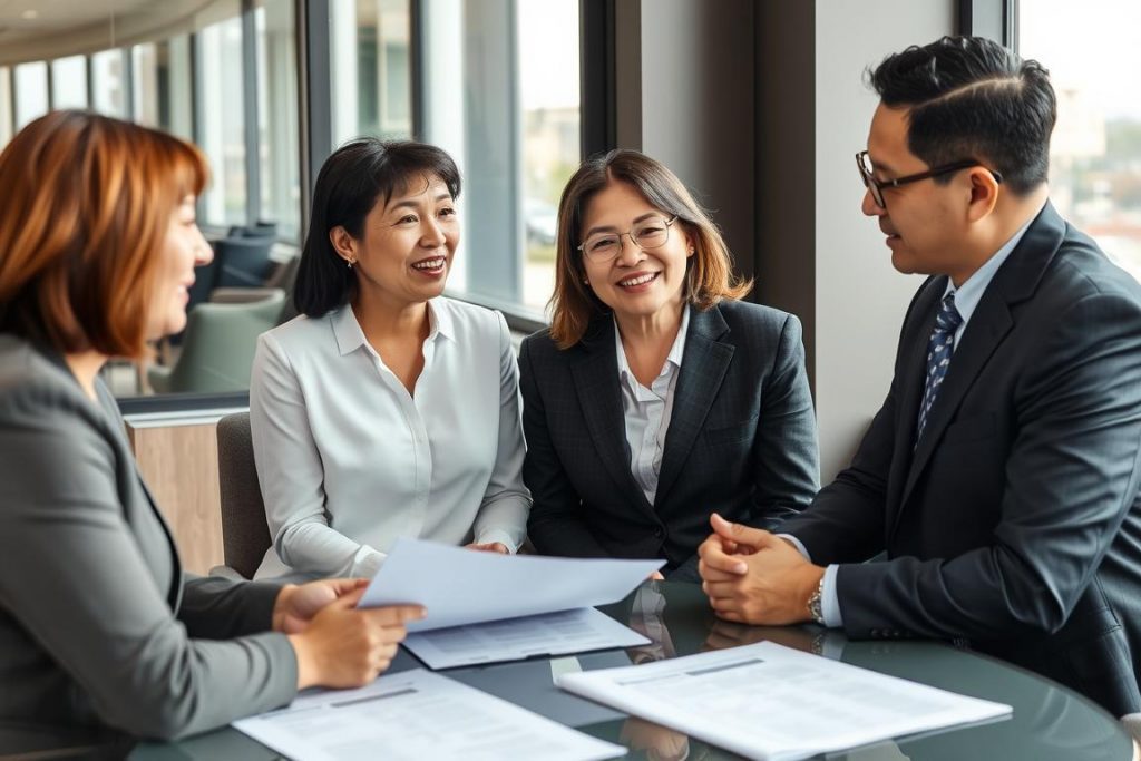 Family business owners discussing inheritance tax planning