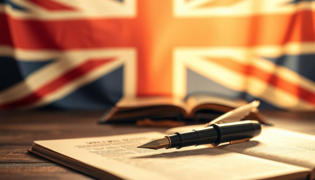 A beautifully composed legal document, the backdrop of a UK flag casting a warm glow. In the foreground, a quill pen and an open book, symbolizing the careful crafting of a last will and testament. The lighting is soft and natural, creating an atmosphere of solemnity and importance. The depth of field blurs the background, keeping the focus on the essential elements of the will-writing process. The overall scene conveys the gravity and significance of this legal undertaking, reflecting the UK's established guidelines for this critical life event. A beautifully composed legal document, the backdrop of a UK flag casting a warm glow. In the foreground, a quill pen and an open book, symbolizing the careful crafting of a last will and testament. The lighting is soft and natural, creating an atmosphere of solemnity and importance. The depth of field blurs the background, keeping the focus on the essential elements of the will-writing process. The overall scene conveys the gravity and significance of this legal undertaking, reflecting the UK's established guidelines for this critical life event.