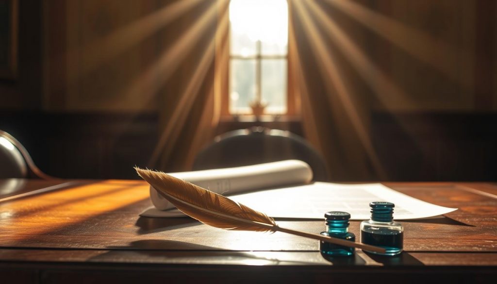 A meticulously crafted legal document, its corners crisply folded, resting on a polished mahogany table. Rays of warm, golden light filter through a tall window, casting a soft glow over the scene. In the foreground, a quill and ink bottle stand at the ready, hinting at the careful, deliberate process of will-making. The background is hazy, focused on the will's validity, with a sense of gravity and importance conveyed through the elegant, formal setting. The image evokes the solemnity and significance of ensuring a will's legal standing in England and Wales. A meticulously crafted legal document, its corners crisply folded, resting on a polished mahogany table. Rays of warm, golden light filter through a tall window, casting a soft glow over the scene. In the foreground, a quill and ink bottle stand at the ready, hinting at the careful, deliberate process of will-making. The background is hazy, focused on the will's validity, with a sense of gravity and importance conveyed through the elegant, formal setting. The image evokes the solemnity and significance of ensuring a will's legal standing in England and Wales.