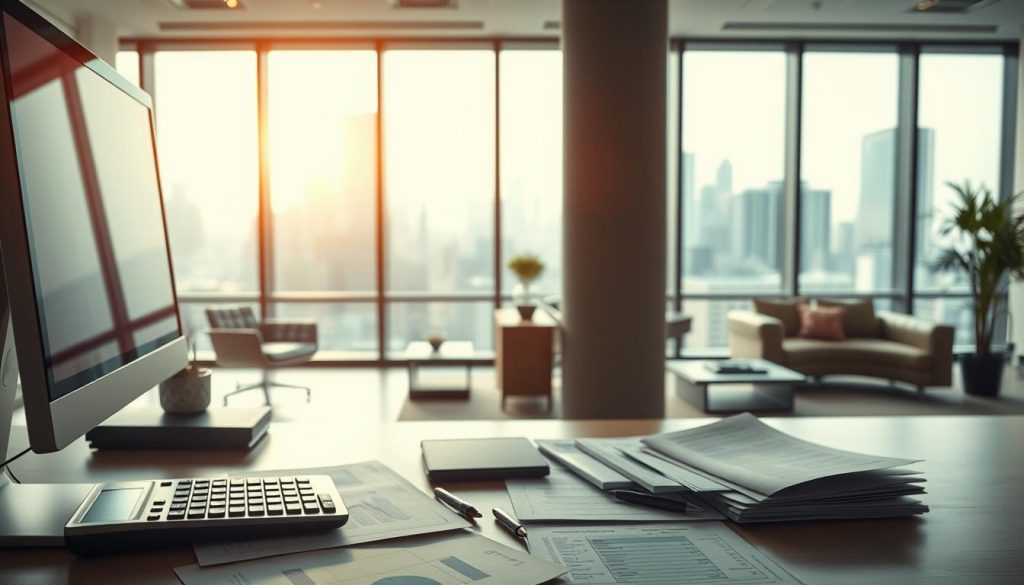 A modern and professional executor bank account management scene. In the foreground, a desktop with a computer, a calculator, and neatly organized financial documents. The middle ground features a well-lit office space with sleek furniture and tasteful decor. The background depicts a large window overlooking a bustling city skyline, bathed in warm, natural lighting. The overall mood is one of efficiency, organization, and financial responsibility, conveying the importance of a properly managed executor bank account. A modern and professional executor bank account management scene. In the foreground, a desktop with a computer, a calculator, and neatly organized financial documents. The middle ground features a well-lit office space with sleek furniture and tasteful decor. The background depicts a large window overlooking a bustling city skyline, bathed in warm, natural lighting. The overall mood is one of efficiency, organization, and financial responsibility, conveying the importance of a properly managed executor bank account.