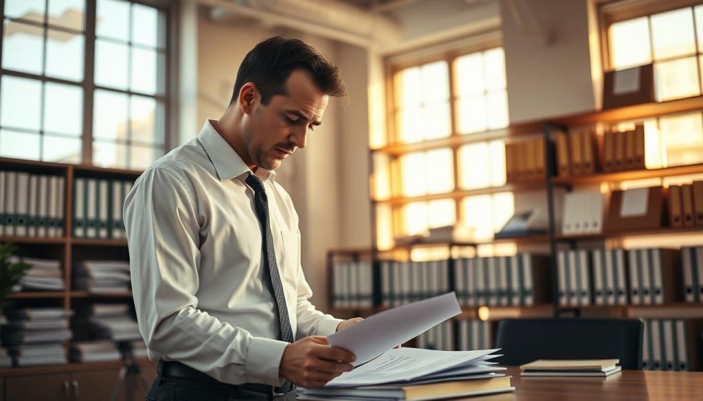 A serene office space with a businessman standing at a desk, focused on financial documents. Warm, natural lighting filters through large windows, casting a contemplative atmosphere. In the background, shelves display meticulously organized business records, conveying a sense of careful planning and wealth preservation. The businessman's expression reflects deep thought, as he considers strategies to protect his company's assets from the impending Inheritance Tax. The scene suggests a thoughtful, disciplined approach to safeguarding the business's financial future. A serene office space with a businessman standing at a desk, focused on financial documents. Warm, natural lighting filters through large windows, casting a contemplative atmosphere. In the background, shelves display meticulously organized business records, conveying a sense of careful planning and wealth preservation. The businessman's expression reflects deep thought, as he considers strategies to protect his company's assets from the impending Inheritance Tax. The scene suggests a thoughtful, disciplined approach to safeguarding the business's financial future.
