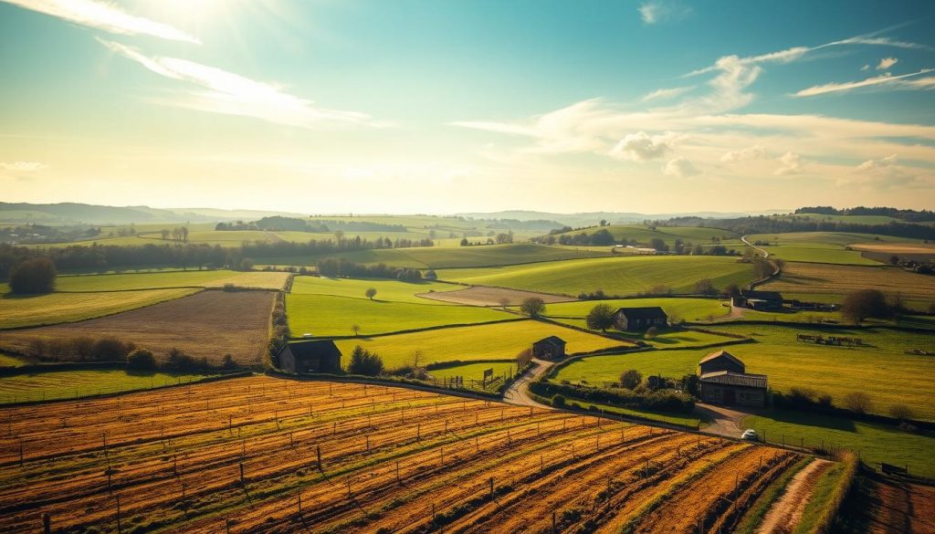 A sprawling agricultural landscape of rolling hills and verdant fields, punctuated by the sturdy silhouettes of weathered farmhouses and barns. In the foreground, a well-tended plot of land, its fertile soil ready to nourish the crops that will determine the owner's eligibility for agricultural property relief. Sunlight filters through wispy clouds, casting a warm, golden glow over the scene, hinting at the hard-earned rewards of a lifetime of dedicated stewardship. Subtle details, like fences, sheds, and meandering pathways, add depth and authenticity, conveying the essence of a thriving, self-sustaining rural enterprise. This image captures the essence of the eligibility criteria for this vital tax relief, a testament to the enduring importance of agriculture in the British landscape. A sprawling agricultural landscape of rolling hills and verdant fields, punctuated by the sturdy silhouettes of weathered farmhouses and barns. In the foreground, a well-tended plot of land, its fertile soil ready to nourish the crops that will determine the owner's eligibility for agricultural property relief. Sunlight filters through wispy clouds, casting a warm, golden glow over the scene, hinting at the hard-earned rewards of a lifetime of dedicated stewardship. Subtle details, like fences, sheds, and meandering pathways, add depth and authenticity, conveying the essence of a thriving, self-sustaining rural enterprise. This image captures the essence of the eligibility criteria for this vital tax relief, a testament to the enduring importance of agriculture in the British landscape.