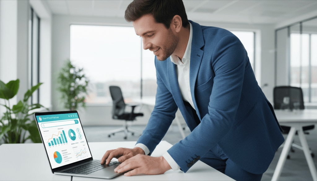 A modern, user-friendly digital interface displayed on a sleek laptop, featuring the HMRC Child Trust Fund Finder tool. In the foreground, a focused individual in professional attire is using the laptop, their expression displaying curiosity and determination. The middle ground showcases the laptop's screen, with vibrant graphs and interactive elements symbolizing various child trust fund providers. In the background, a bright, inviting office environment is visible, with large windows letting in natural light, creating a warm atmosphere. The scene conveys a sense of diligence and optimism, highlighting the importance of finding financial support for children. The lighting is bright and even, emphasizing clarity and accessibility. No text or logos are visible in the image. A modern, user-friendly digital interface displayed on a sleek laptop, featuring the HMRC Child Trust Fund Finder tool. In the foreground, a focused individual in professional attire is using the laptop, their expression displaying curiosity and determination. The middle ground showcases the laptop's screen, with vibrant graphs and interactive elements symbolizing various child trust fund providers. In the background, a bright, inviting office environment is visible, with large windows letting in natural light, creating a warm atmosphere. The scene conveys a sense of diligence and optimism, highlighting the importance of finding financial support for children. The lighting is bright and even, emphasizing clarity and accessibility. No text or logos are visible in the image.