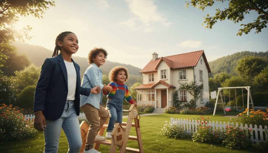 children stepping onto the property ladder