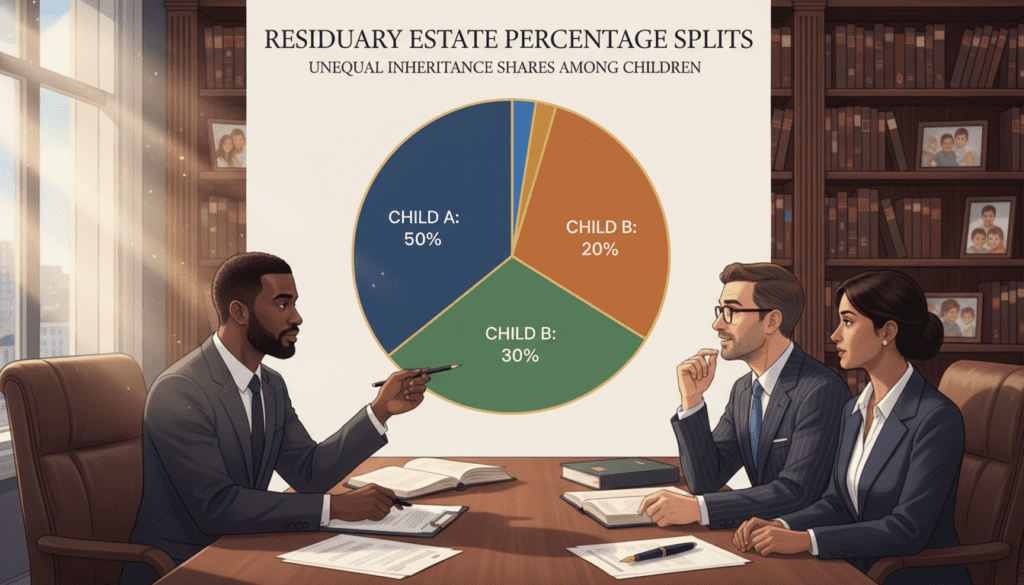 residuary estate percentage splits
