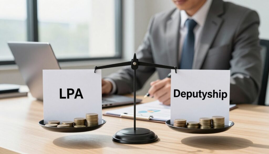 comparing LPA and deputyship costs